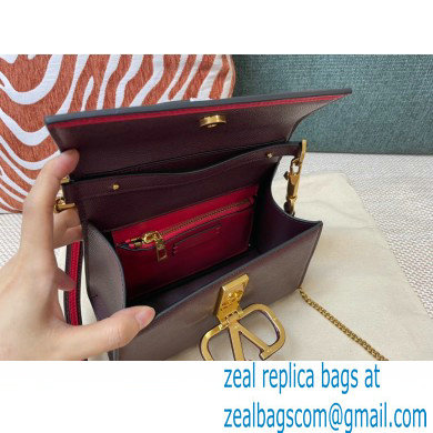 Valentino VSLING Grainy Calfskin Mini Handbag Burgundy 2021