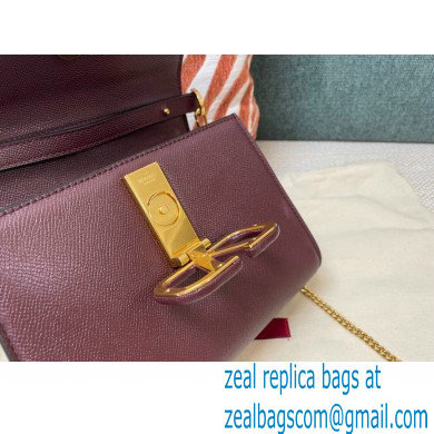 Valentino VSLING Grainy Calfskin Mini Handbag Burgundy 2021