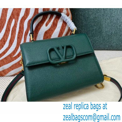 Valentino VSLING Grainy Calfskin Mini Handbag Green 2021