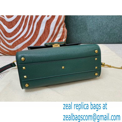 Valentino VSLING Grainy Calfskin Mini Handbag Green 2021