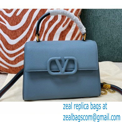 Valentino VSLING Grainy Calfskin Mini Handbag NIAGARA Blue 2021