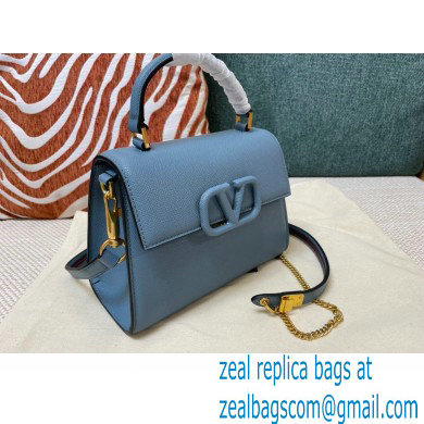 Valentino VSLING Grainy Calfskin Mini Handbag NIAGARA Blue 2021