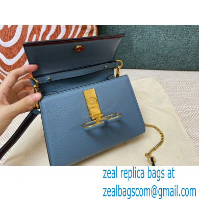 Valentino VSLING Grainy Calfskin Mini Handbag NIAGARA Blue 2021