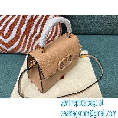 Valentino VSLING Grainy Calfskin Mini Handbag Nude 2021