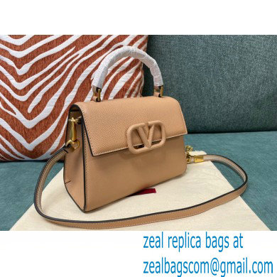 Valentino VSLING Grainy Calfskin Mini Handbag Nude 2021