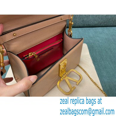 Valentino VSLING Grainy Calfskin Mini Handbag Nude 2021