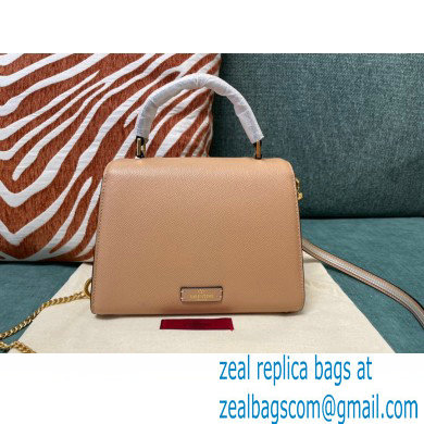 Valentino VSLING Grainy Calfskin Mini Handbag Nude 2021