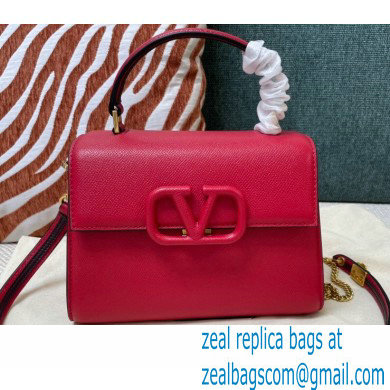 Valentino VSLING Grainy Calfskin Mini Handbag Red 2021