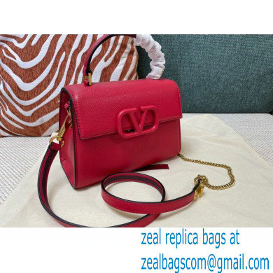Valentino VSLING Grainy Calfskin Mini Handbag Red 2021