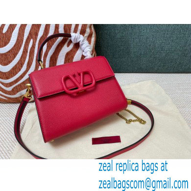 Valentino VSLING Grainy Calfskin Mini Handbag Red 2021