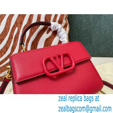 Valentino VSLING Grainy Calfskin Mini Handbag Red 2021