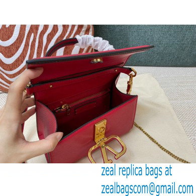 Valentino VSLING Grainy Calfskin Mini Handbag Red 2021