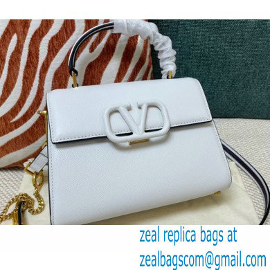 Valentino VSLING Grainy Calfskin Mini Handbag White 2021