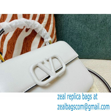 Valentino VSLING Grainy Calfskin Mini Handbag White 2021