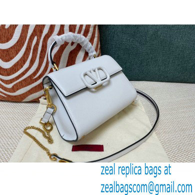 Valentino VSLING Grainy Calfskin Mini Handbag White 2021