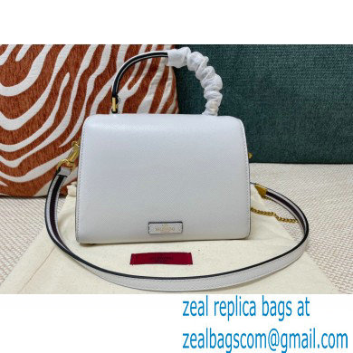 Valentino VSLING Grainy Calfskin Mini Handbag White 2021