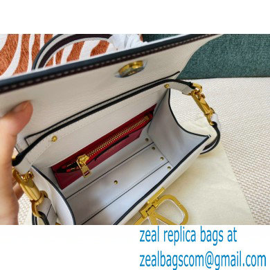 Valentino VSLING Grainy Calfskin Mini Handbag White 2021