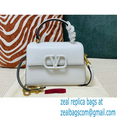 Valentino VSLING Grainy Calfskin Mini Handbag White 2021