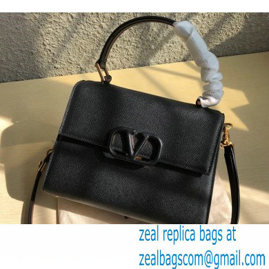 Valentino VSLING Grainy Calfskin Small Handbag Black 2021