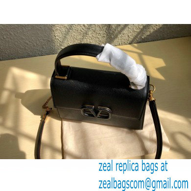 Valentino VSLING Grainy Calfskin Small Handbag Black 2021
