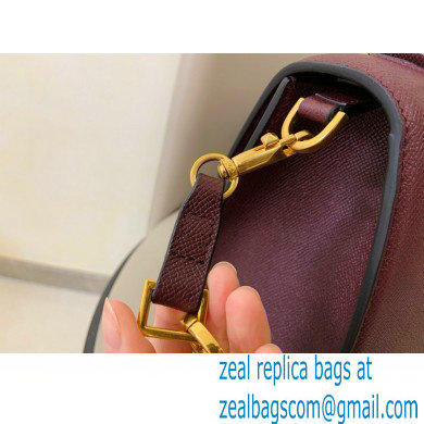 Valentino VSLING Grainy Calfskin Small Handbag Burgundy 2021