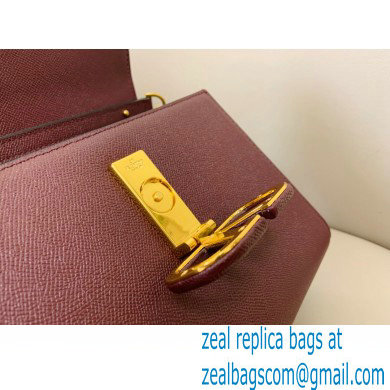 Valentino VSLING Grainy Calfskin Small Handbag Burgundy 2021