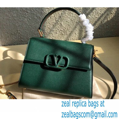 Valentino VSLING Grainy Calfskin Small Handbag Green 2021