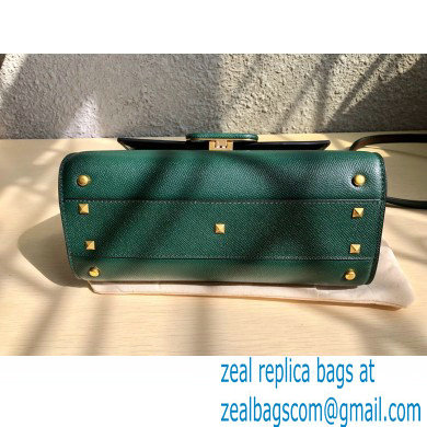 Valentino VSLING Grainy Calfskin Small Handbag Green 2021