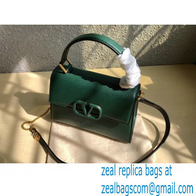 Valentino VSLING Grainy Calfskin Small Handbag Green 2021