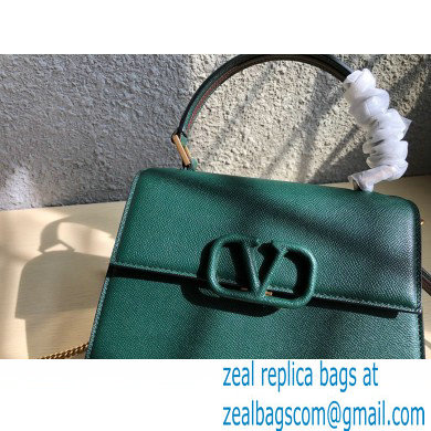 Valentino VSLING Grainy Calfskin Small Handbag Green 2021