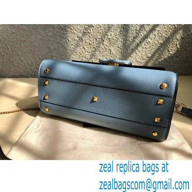 Valentino VSLING Grainy Calfskin Small Handbag NIAGARA Blue 2021