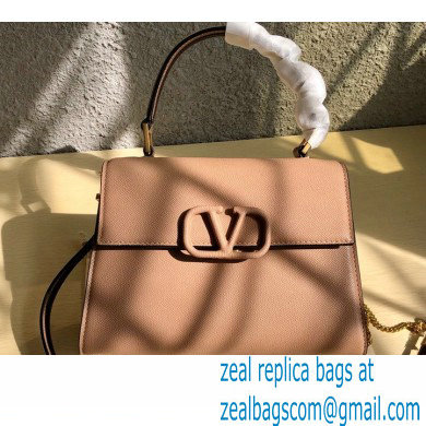 Valentino VSLING Grainy Calfskin Small Handbag Nude 2021