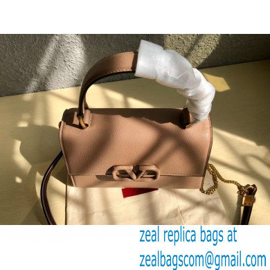 Valentino VSLING Grainy Calfskin Small Handbag Nude 2021