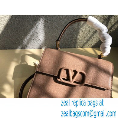 Valentino VSLING Grainy Calfskin Small Handbag Nude 2021