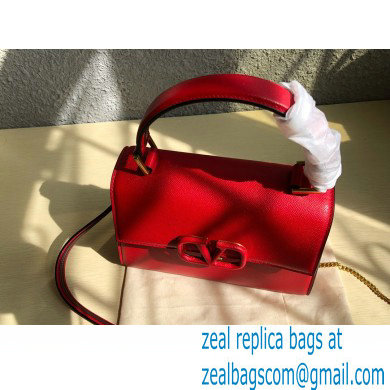 Valentino VSLING Grainy Calfskin Small Handbag Red 2021