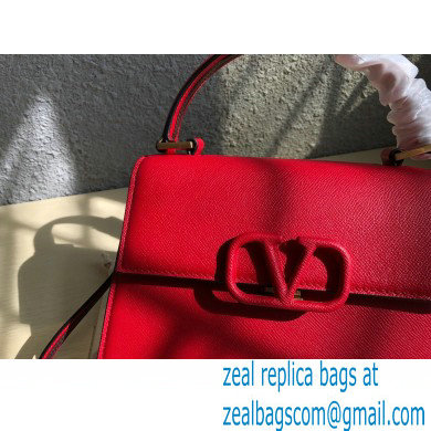 Valentino VSLING Grainy Calfskin Small Handbag Red 2021