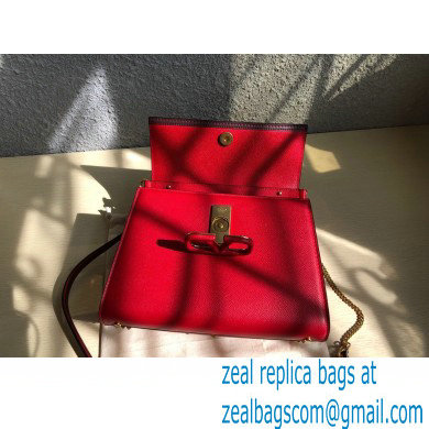 Valentino VSLING Grainy Calfskin Small Handbag Red 2021