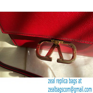 Valentino VSLING Grainy Calfskin Small Handbag Red 2021