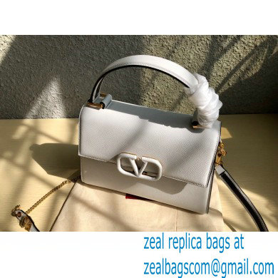 Valentino VSLING Grainy Calfskin Small Handbag White 2021