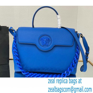 Versace La Medusa Large Handbag Lapis Blue 2021