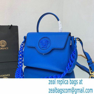 Versace La Medusa Medium Handbag Lapis Blue 2021 - Click Image to Close