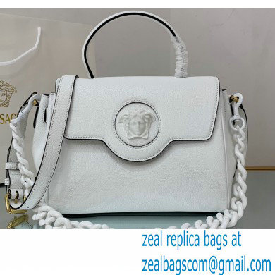 Versace La Medusa Medium Handbag White 2021 - Click Image to Close