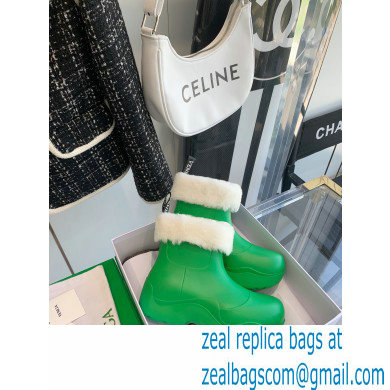 bottega veneta Biodegradable shearling ankle boots green