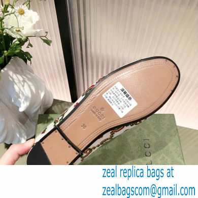 gucci Beige and green GG flower jacquard loafers 2021