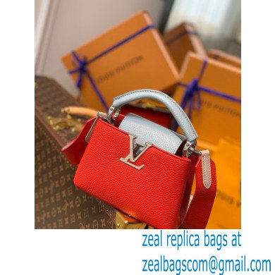 louis vuitton Capucines Mini bag m57520 Coral/Greige Beige/Olympe Blue - Click Image to Close