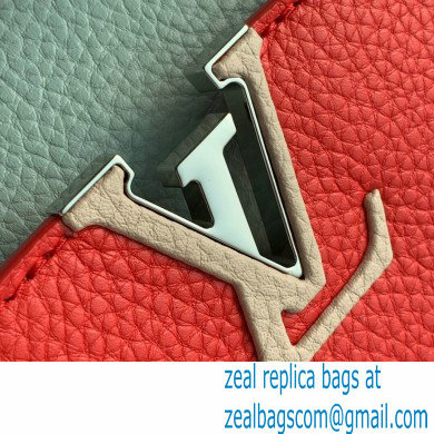 louis vuitton Capucines Mini bag m57520 Coral/Greige Beige/Olympe Blue