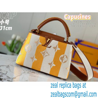 louis vuitton colourful striped canvas Capucines BB bag m57651 2021