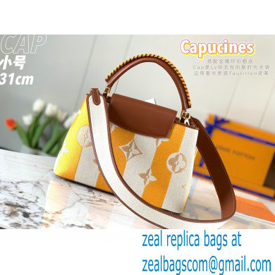 louis vuitton colourful striped canvas Capucines BB bag m57651 2021