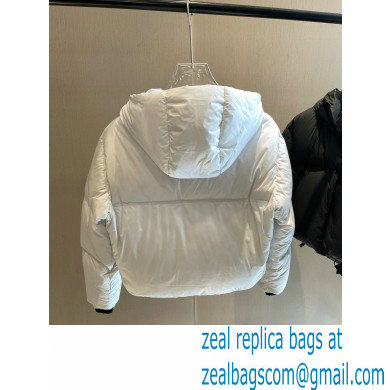 prada Light Polyester hooded puffer jacket WHITE