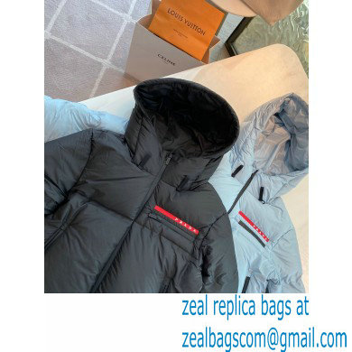 prada Light Polyester hooded puffer jacket black - Click Image to Close